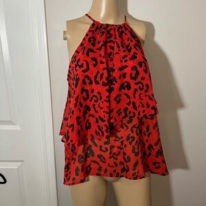 NWT Who What Wear Sheer Cheetah Print Blouse